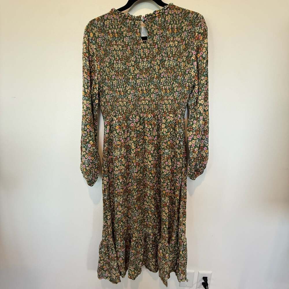 Old Navy Floral Smocked Long Sleeve Midi Dress Size L - Picture 5 of 8